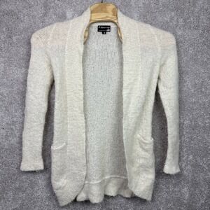 Alpaca In‎ Style Cardigan Knit Sweater Women's Size Small Cream Open Front
